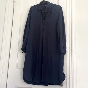 Uniqlo Button Down Short Dress in Navy